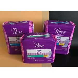 Poise‎ Pads Fresh Protection 70 Count Total Light Moderate Bundle New